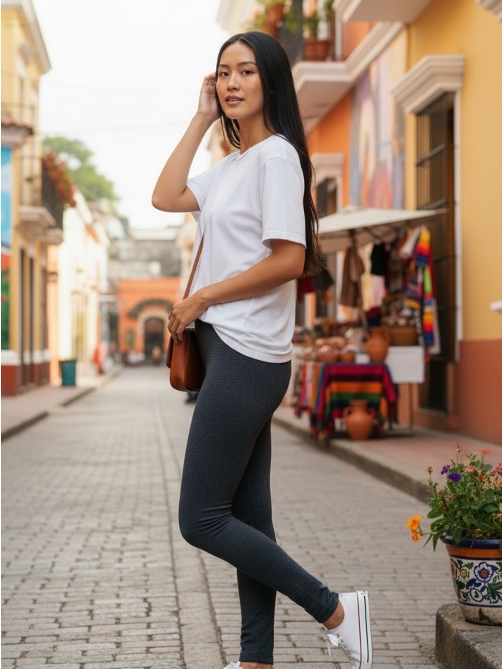 No Boundaries High-Waist Textured Leggings - Slate